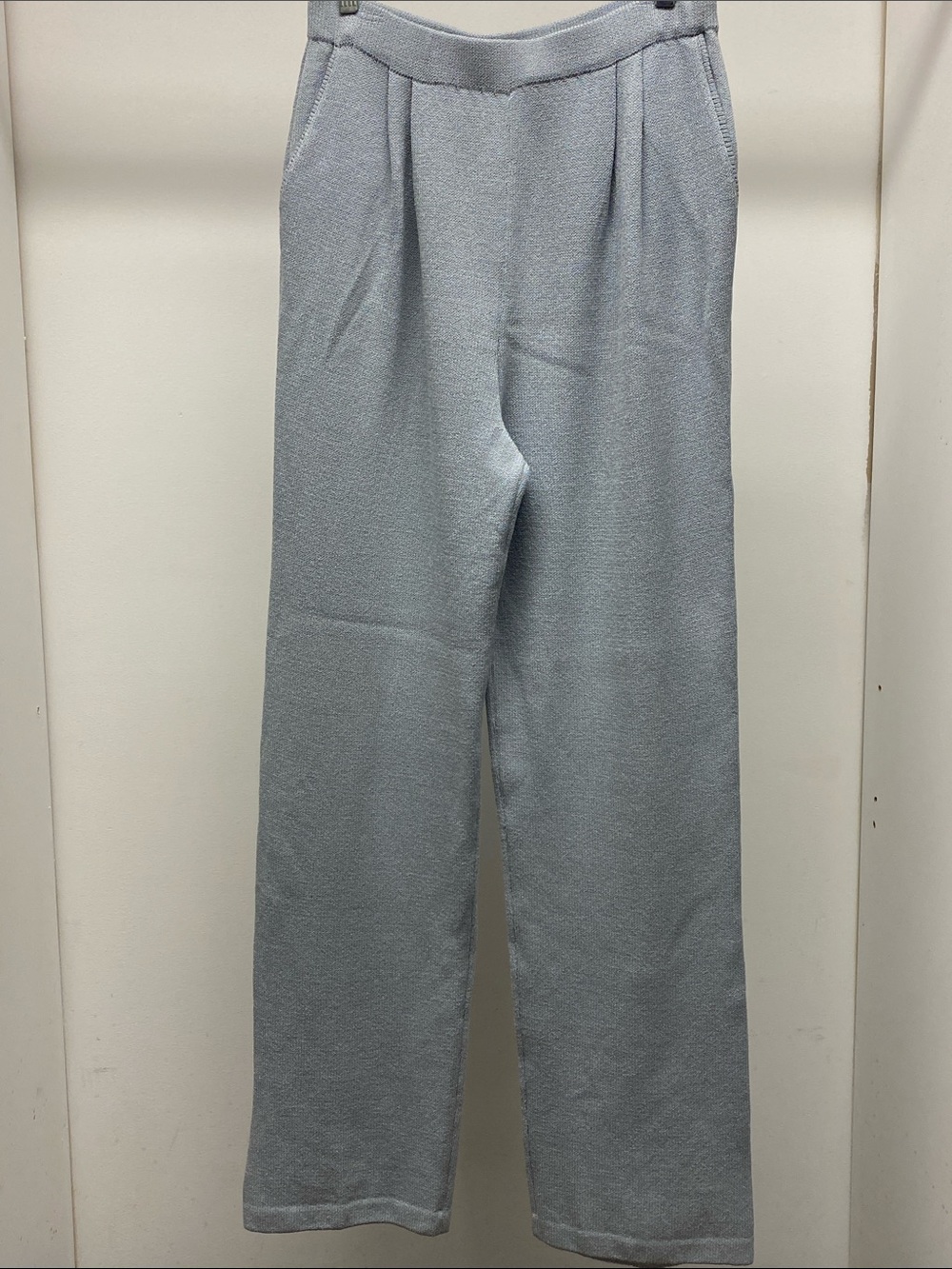 St John Collection Silver Gray Wide-Leg Women's  Santana Knit Pants